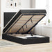 Cadru de pat otoman cu saltele, catifea neagră 120x200cm - WALTI WALTI