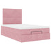 Cadru de pat otoman cu saltea, catifea roz 120x200cm - WALTI WALTI