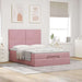 Cadru de pat otoman cu saltele Roz 140x190cm catifea - WALTI WALTI