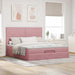 Cadru de pat otoman cu saltele Roz 160x200cm catifea - WALTI WALTI