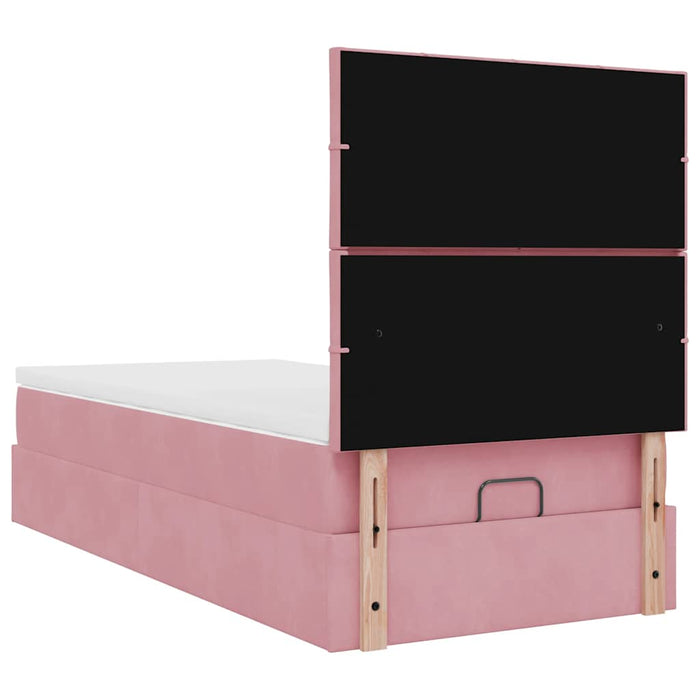 Cadru de pat otoman cu saltele Roz 80x200cm catifea - WALTI WALTI