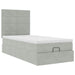 Cadru de pat otoman cu saltele Gri deschis 90x190cm catifea - WALTI WALTI