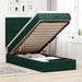 Cadru de pat otoman cu saltele, catifea verde închis 90x190cm - WALTI WALTI