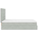 Cadru de pat otoman cu saltele Gri deschis 140x190cm catifea - WALTI WALTI