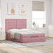 Cadru de pat otoman cu saltele Roz 140x200cm catifea - WALTI WALTI