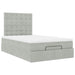 Cadru de pat otoman cu saltele Gri deschis 120x190cm catifea - WALTI WALTI