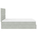 Cadru de pat otoman cu saltele Gri deschis 140x190cm catifea - WALTI WALTI