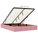 Cadru de pat otoman cu saltele Roz 140x190cm catifea - WALTI WALTI