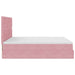 Cadru de pat otoman cu saltele Roz 160x200cm catifea - WALTI WALTI
