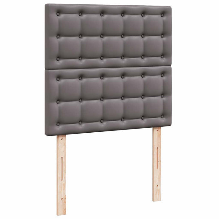 Pat otoman cu saltele și LEDs, gri, 160x200cm, piele ecologică - WALTI WALTI