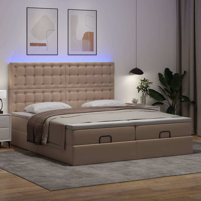Pat otoman cu saltele și LEDs, 180x200cm, piele ecologică - WALTI WALTI