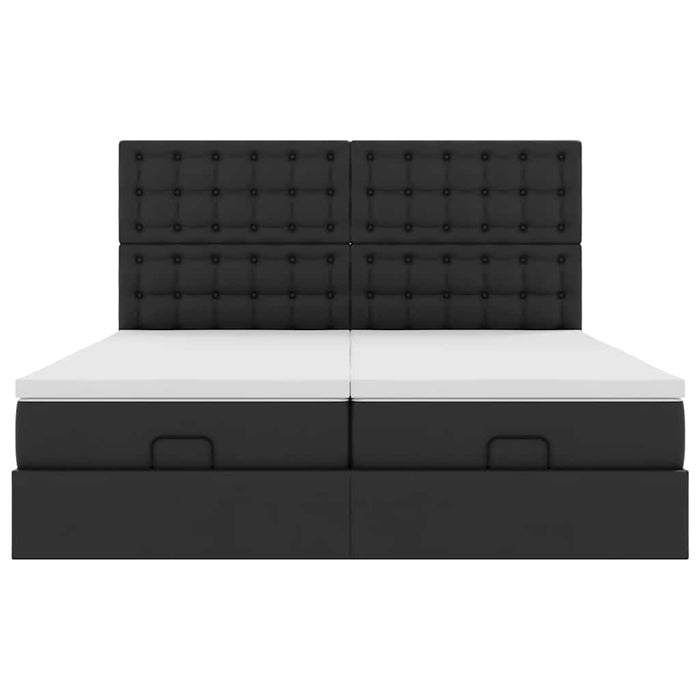 Cadru de pat otoman saltele Negru 200x200cm piele artificială - WALTI WALTI