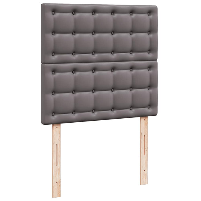 Cadru de pat otoman cu saltele Gri 200x200cm piele artificială - WALTI WALTI