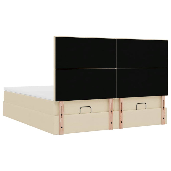 Cadru de pat otoman cu saltele crem 160x200cm stofa - WALTI WALTI