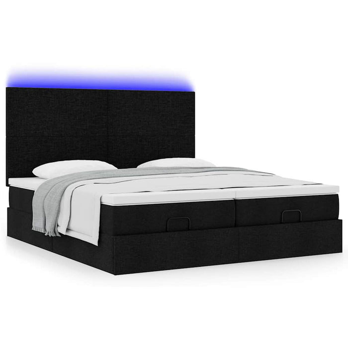 Cadru de pat otoman cu saltele, material negru 180x200cm - WALTI WALTI