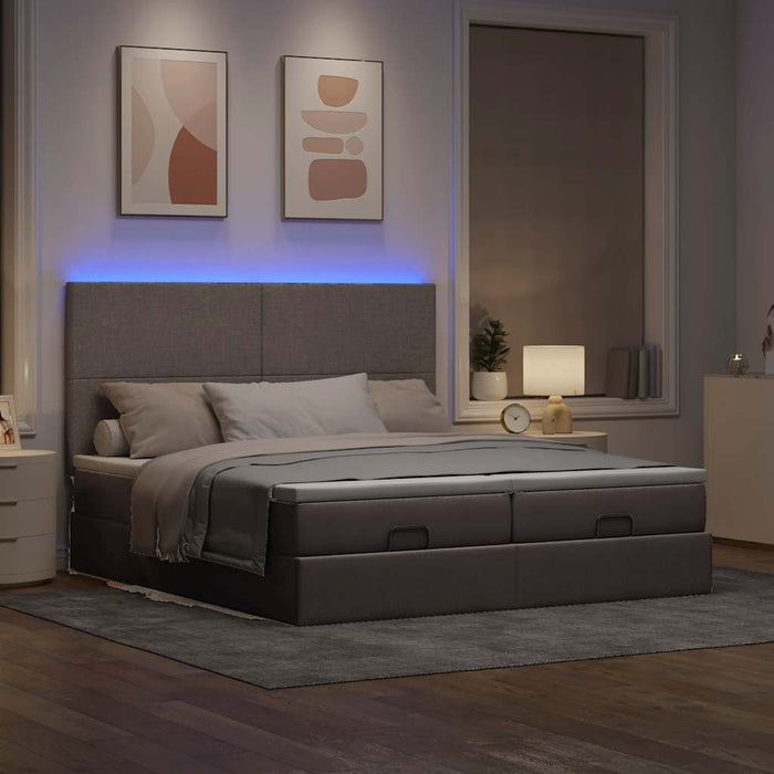Cadru de pat otoman cu saltele Taupe 180x200cm Material - WALTI WALTI