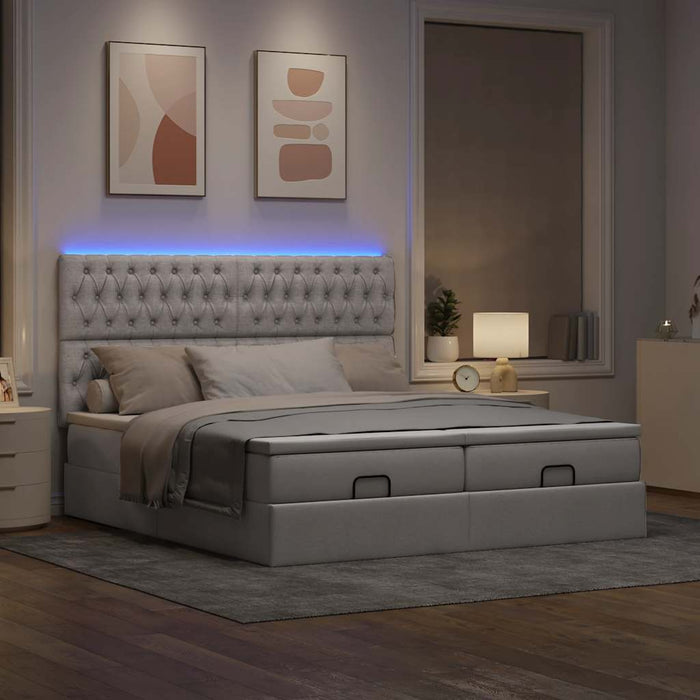 Cadru de pat otoman cu saltele Taupe 180x200cm Material - WALTI WALTI