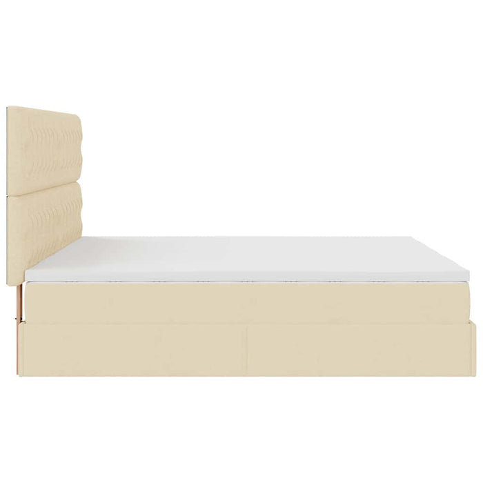 Cadru de pat otoman cu saltele crem 180x200cm stofa - WALTI WALTI