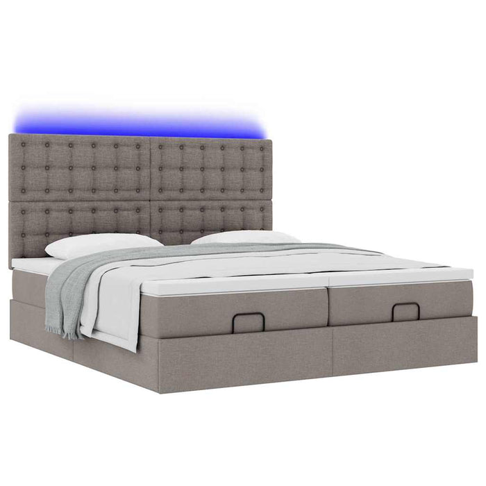 Cadru de pat otoman cu saltele Taupe 160x200cm Material - WALTI WALTI