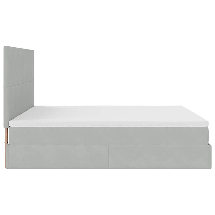 Cadru de pat otoman cu saltele Gri deschis 180x200cm catifea - WALTI WALTI