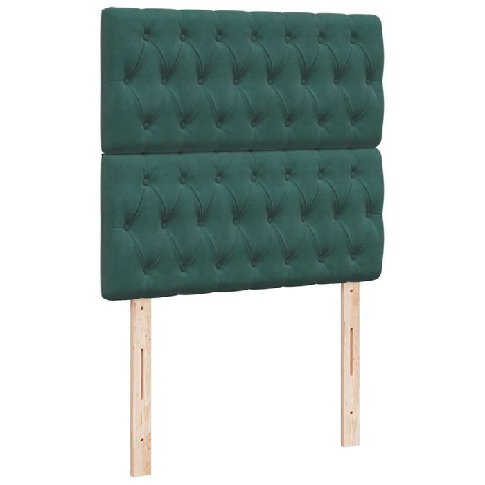 Cadru de pat otoman cu saltele, catifea verde închis 180x200cm - WALTI WALTI