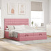 Cadru de pat otoman cu saltele Roz 160x200cm catifea - WALTI WALTI
