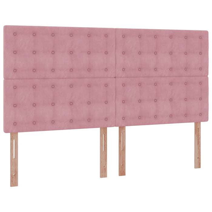 Cadru de pat otoman cu saltele Roz 160x200cm catifea - WALTI WALTI