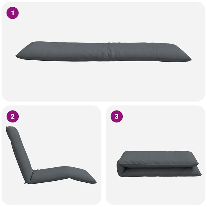 Șezlong pliabil Antracit 175x54x8,5 cm țesătură Oxford - WALTI WALTI