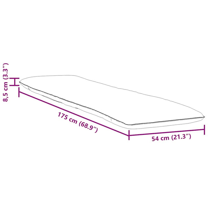 Șezlong pliabil Antracit 175x54x8,5 cm țesătură Oxford - WALTI WALTI
