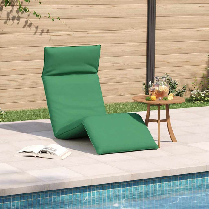 Șezlong pliabil, verde, 175x54x8,5 cm, țesătură Oxford - WALTI WALTI