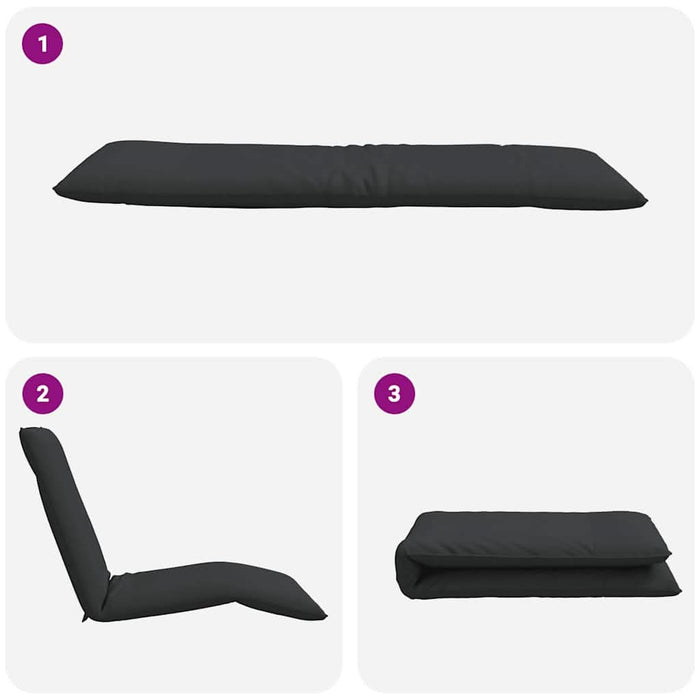 Șezlong pliabil negru 175x54x8,5 cm țesătură Oxford - WALTI WALTI