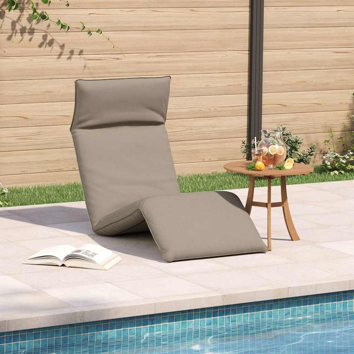 Șezlong pliabil, gri taupe, 175x54x8,5 cm, țesătură Oxford - WALTI WALTI
