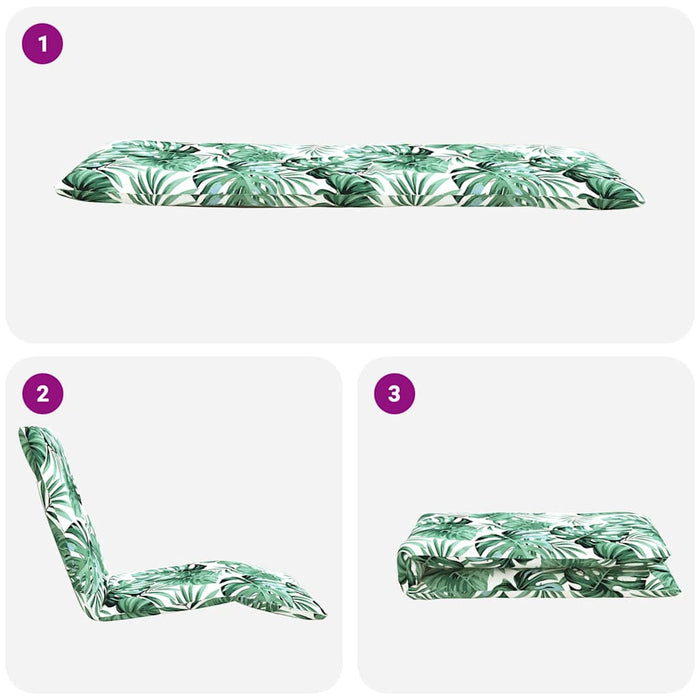 Șezlong pliabil cu model de frunze 175x54x8,5cm țesătură Oxford - WALTI WALTI