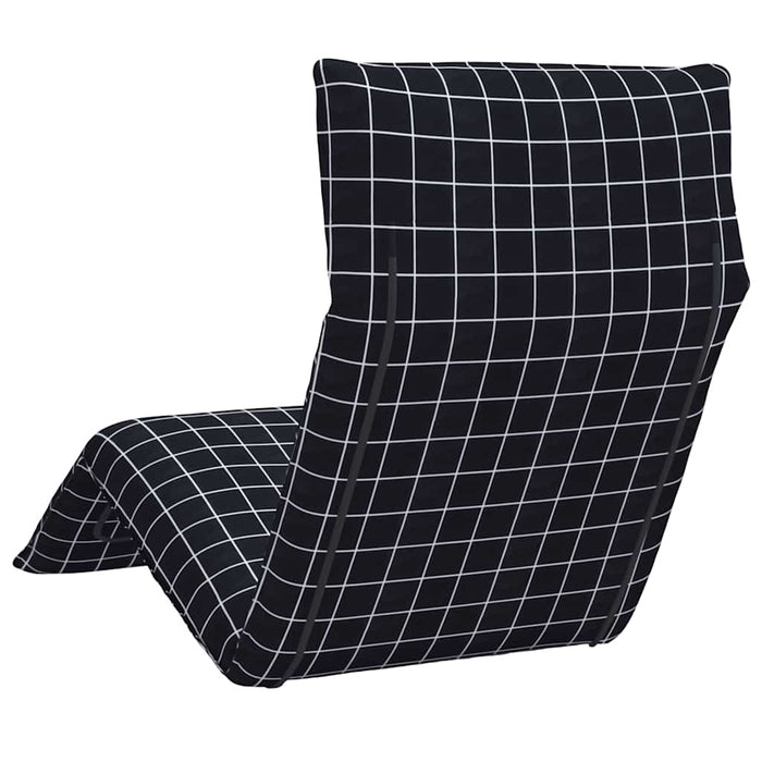 Șezlong pliabil, model în carouri negru, 175x54x8,5 cm WALTI