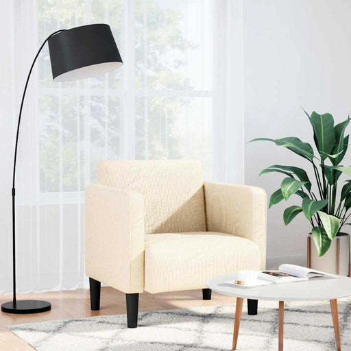 Canapea scaun cu cotiere crem 54 cm țesătură velur - WALTI WALTI
