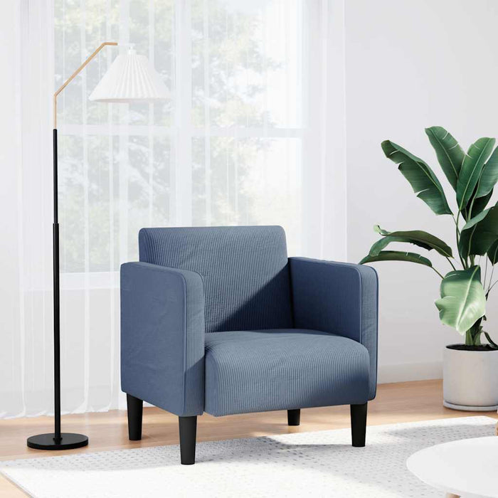 Canapea Scaun cu cotiere, țesătură velur albastru 54 cm - WALTI WALTI