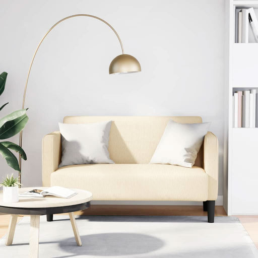 Canapea Loveseat crem 109 cm țesătură velur - WALTI WALTI