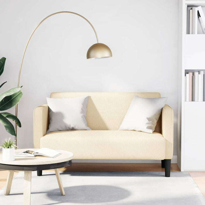 Canapea Loveseat crem 109 cm țesătură velur - WALTI WALTI