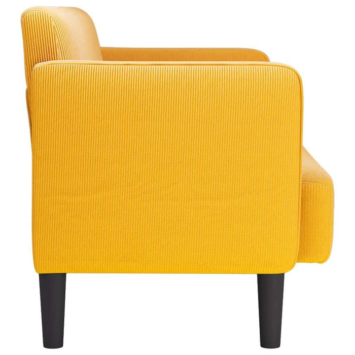 Canapea de tip lovesea galben deschis 109 cm țesătură velur - WALTI WALTI