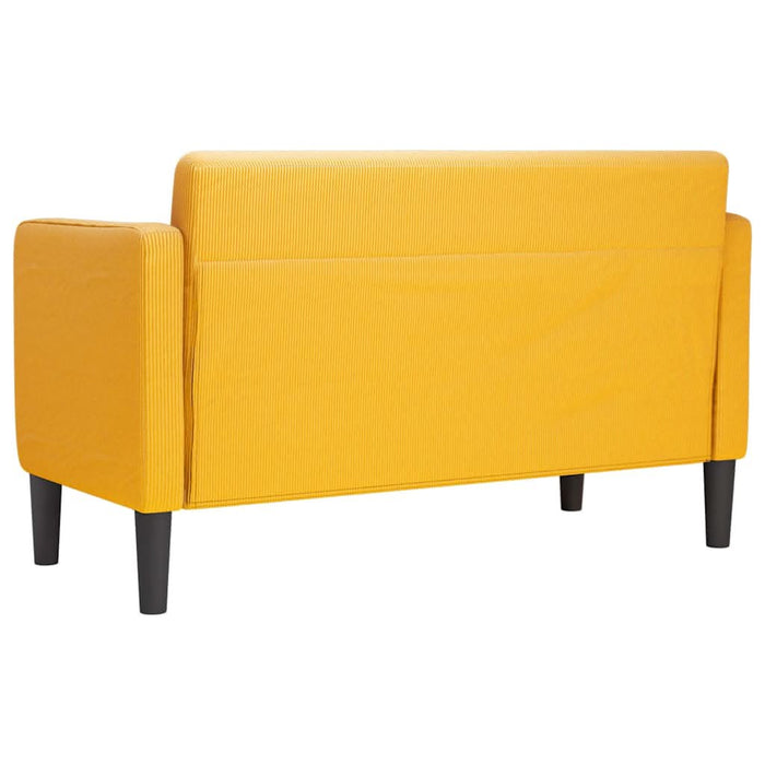 Canapea de tip lovesea galben deschis 109 cm țesătură velur - WALTI WALTI