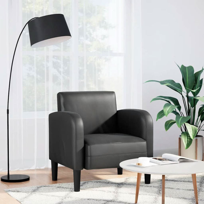 Canapea scaun cu cotiere negru 54 cm piele artificială - WALTI WALTI