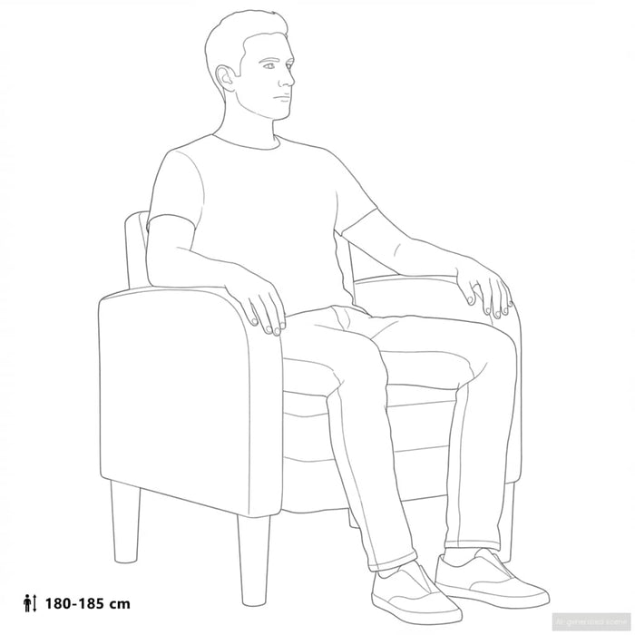Canapea scaun cu cotiere crem 54 cm piele artificială - WALTI WALTI