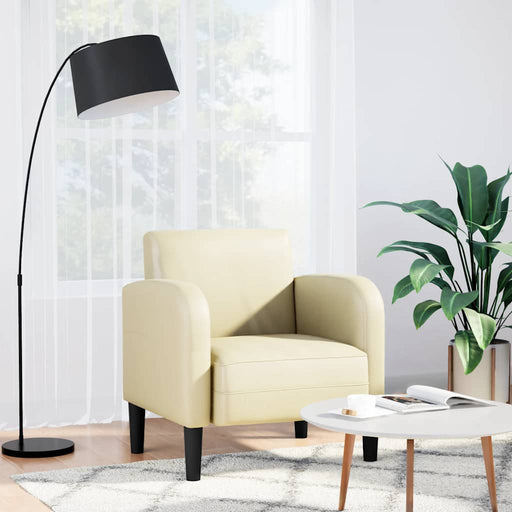 Canapea scaun cu cotiere crem 54 cm piele artificială - WALTI WALTI