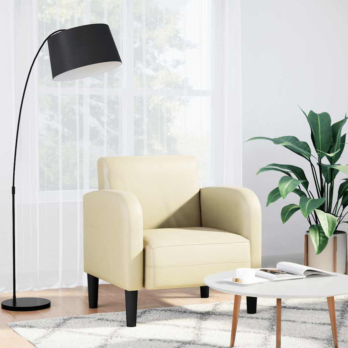 Canapea scaun cu cotiere crem 54 cm piele artificială - WALTI WALTI