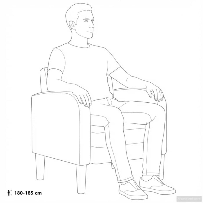 Canapea scaun cu cotiere gri 54 cm piele artificială - WALTI WALTI