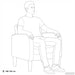Canapea scaun cu cotiere gri 54 cm piele artificială - WALTI WALTI