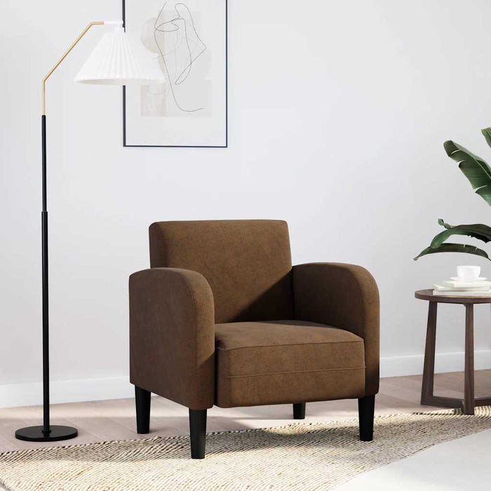Canapea scaun cu cotiere maro 54 cm piele artificială - WALTI WALTI