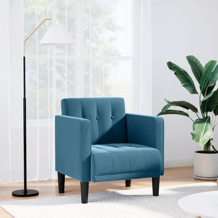 Canapea Scaun cu cotiere, albastru, 53 cm, catifea - WALTI WALTI