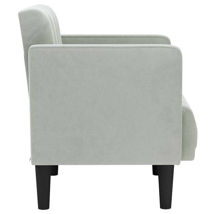 Canapea scaun cu cotiere, gri deschis, 53 cm, catifea - WALTI WALTI