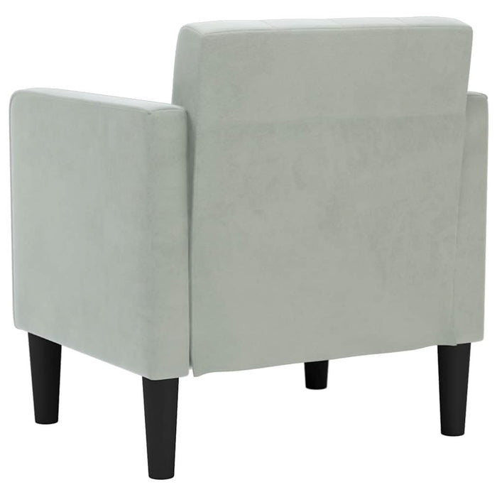 Canapea scaun cu cotiere, gri deschis, 53 cm, catifea - WALTI WALTI